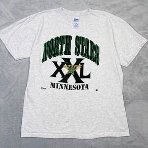 Vintage Minnesota North Stars XXL T Shirt Salem Sportswear Hockey NHL 1991 Gray